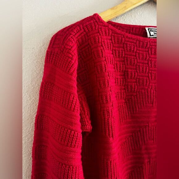 Vintage Keneth‎ Too! SZ S/M Red Crew Neck Sweater Classic Knit 80s - Picture 7 of 16